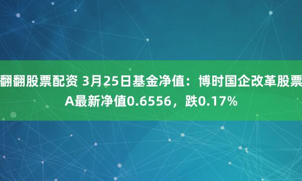翻翻股票配资 3月25日基金净值：博时国企改革股票A最新净值0.6556，跌0.17%