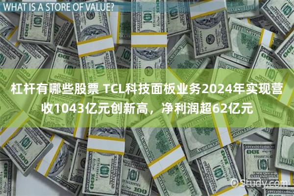 杠杆有哪些股票 TCL科技面板业务2024年实现营收1043亿元创新高，净利润超62亿元