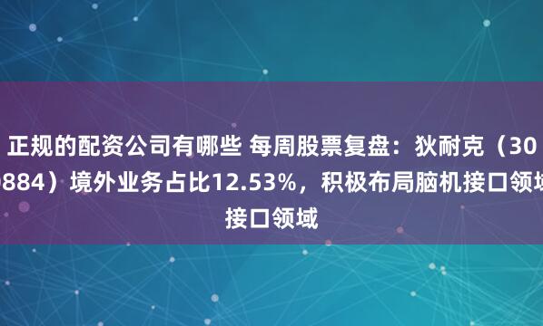正规的配资公司有哪些 每周股票复盘：狄耐克（300884）境外业务占比12.53%，积极布局脑机接口领域