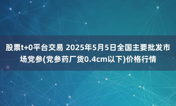 股票t+0平台交易 2025年5月5日全国主要批发市场党参(党参药厂货0.4cm以下)价格行情