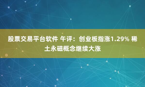 股票交易平台软件 午评：创业板指涨1.29% 稀土永磁概念继续大涨