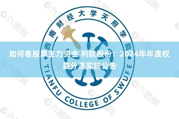 如何看股票主力资金 利欧股份：2024年年度权益分派实施公告