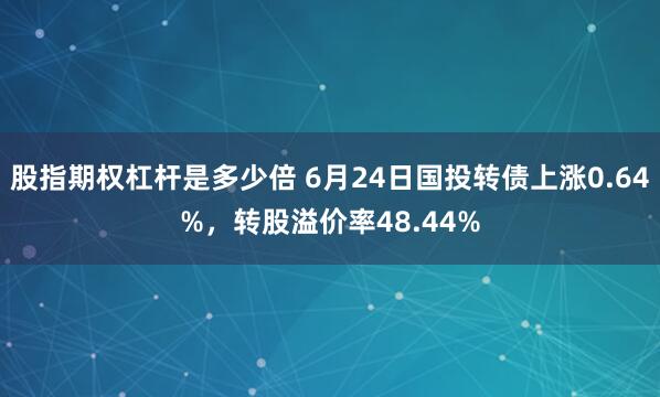 股指期权杠杆是多少倍 6月24日国投转债上涨0.64%，转股溢价率48.44%