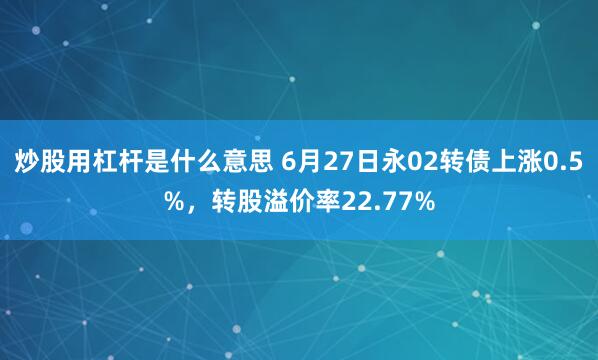 炒股用杠杆是什么意思 6月27日永02转债上涨0.5%，转股溢价率22.77%