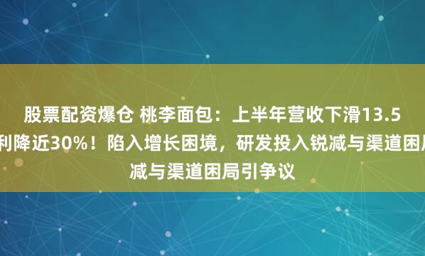 股票配资爆仓 桃李面包：上半年营收下滑13.55%，净利降近30%！陷入增长困境，研发投入锐减与渠道困局引争议